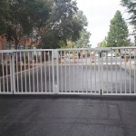 PDXT Bi-Fold Speedgate, Custom Round Picket, Silver Powder Coat