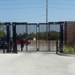 PDXT Bi-Fold Speedgate, Angle Iron Infill, Powder Coated Black, Serrated Edge Anti-Climb